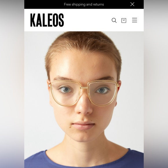 KALEOS Eyewear NWOT “Wood” glasses frame in light blue and gold. From Spain. - Picture 8 of 10